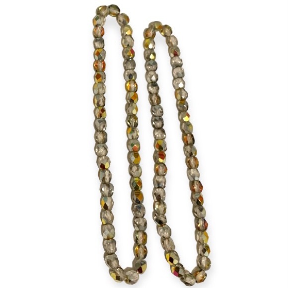 Jewelry - Vintage Crystal Prism Bracelet Bead Faceted Iridescent Stretch (2 set)